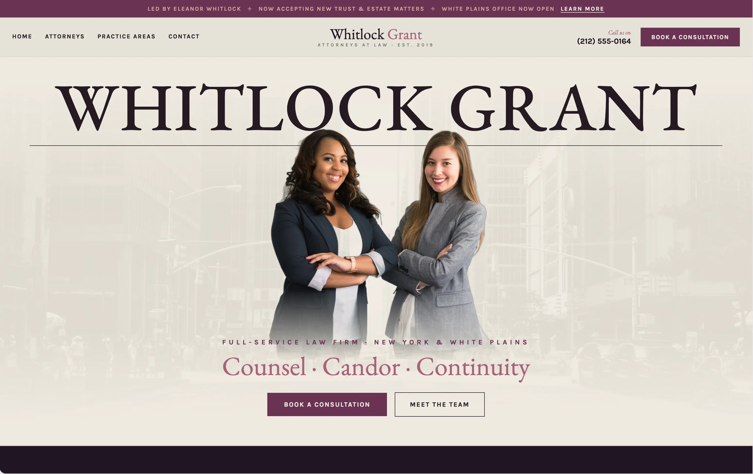 Homepage of the Whitlock Grant concept site
